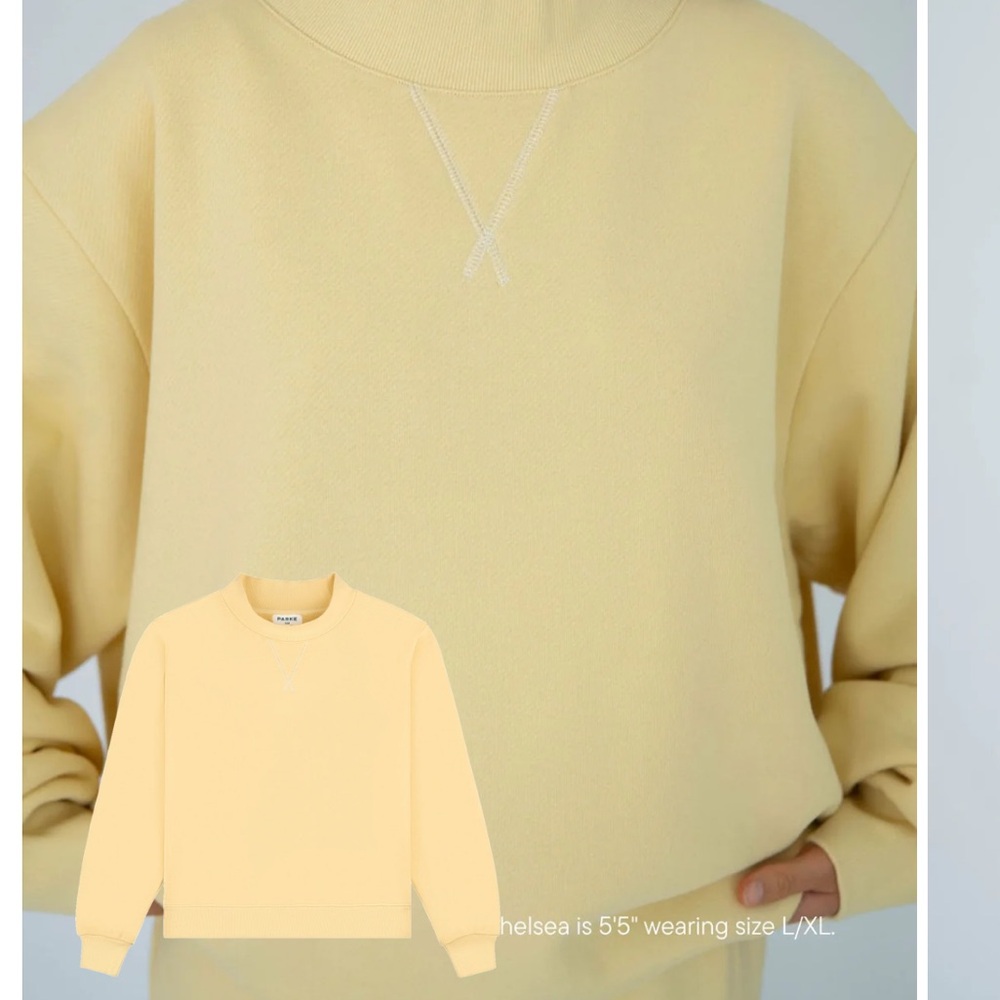 PARKE classic mockneck heritage sweater in yellow S/M
